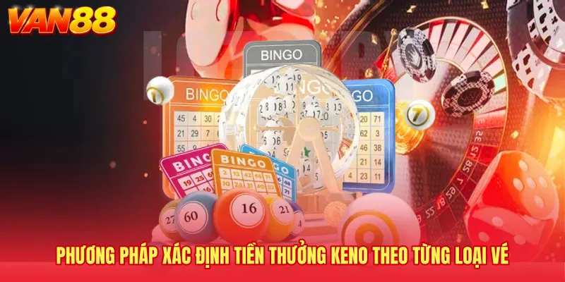 Phương pháp xác định tiền thưởng Keno theo từng loại vé